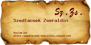 Szedlacsek Zseraldin névjegykártya